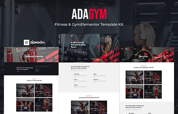 Adagym Fitness Gym Elementor Template Kit