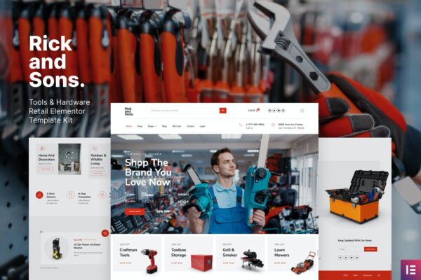 Rick And Sons Tools Hardware Retail Woocommerce Template kit