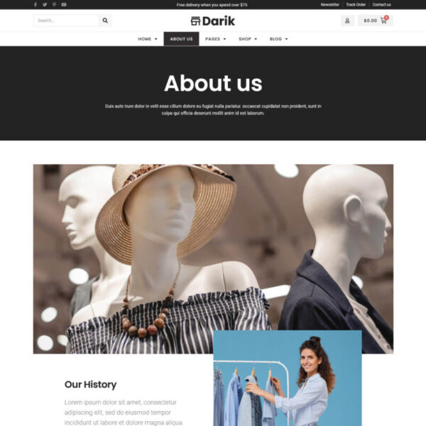 Darik Fashion Woocommerce Elementor Template Kit