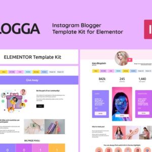 Blogga Instagram Blogger Elementor Template Kit