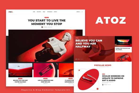 Atoz Blog Magazine Elementor Template Kit
